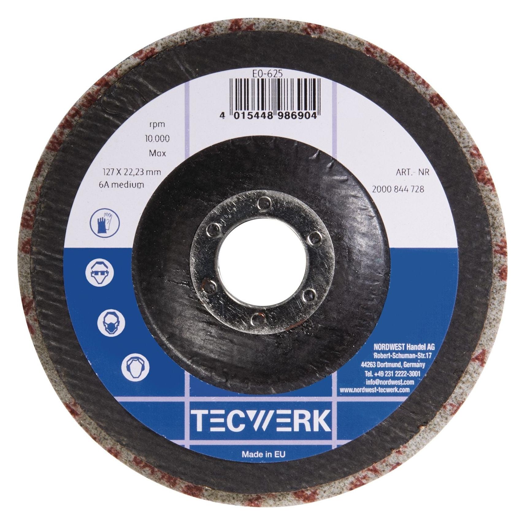 Tecwerk Vlies-Kompaktscheibe BUF014 Ø 125 mm Bohrungs-Ø 22,23 mm mit Fiberglasrücken anthrazit Super Finish (2000844728)