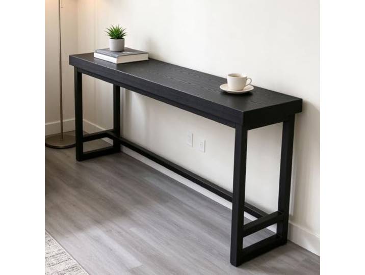 5cm Dicke Massivholz Bartisch im Industrial Stil, für Küche, Café & Bar mit industrieller Ästhetik, ideal für Küche, Kneipe und Café-Dekor; Hocker nicht enthalten