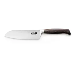 Grills.de Santokumesser mit Eichenholzgriff 16cm
