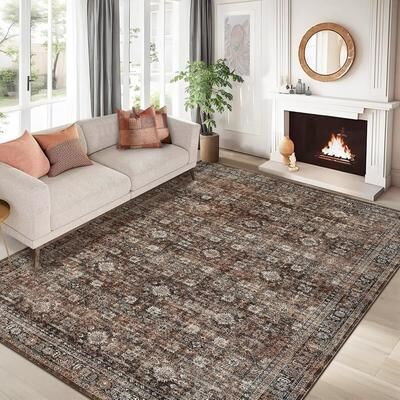 Garvee Vintage Floral Scroll Distressed Area Rug