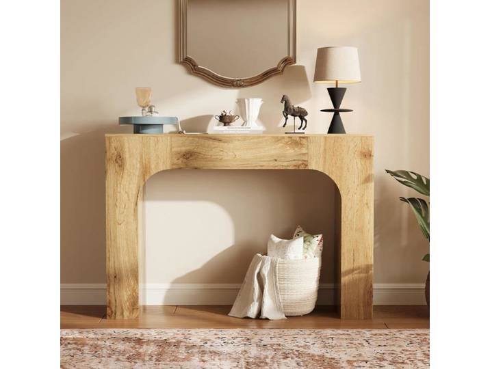 CONSOLE Console meuble Table Console d'Entrée en Bois Console Canapé 120 cm Capacité De Charge 60 kg Finition chêne