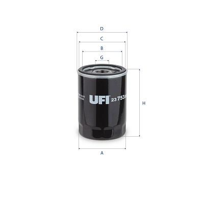 UFI Ölfilter 2375300 Anschraubfilter 114mm für GM
