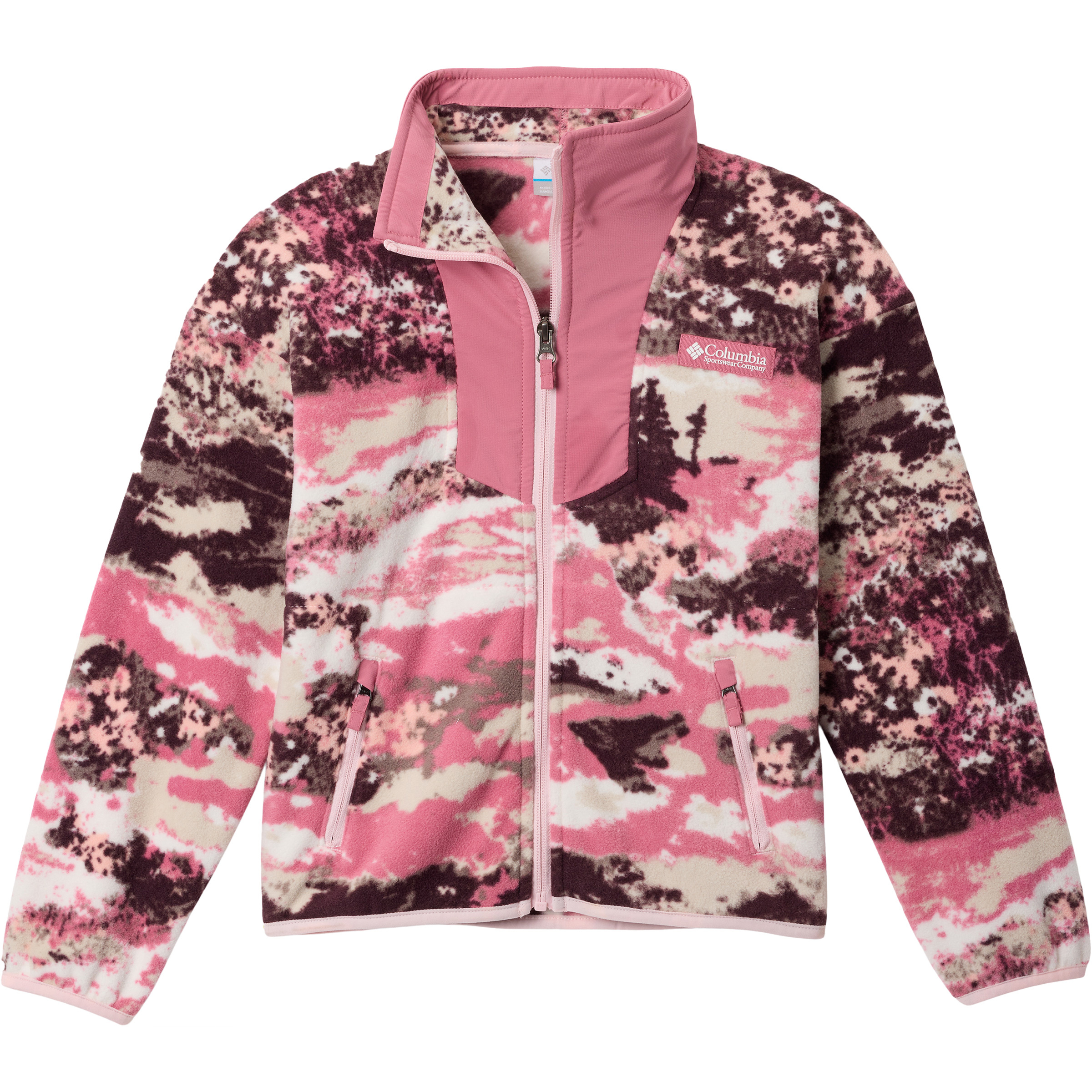 Columbia Sequoia Grove Printed Kinder Fleecejacke rosa Größe 156 Camping Widerstandsfähig