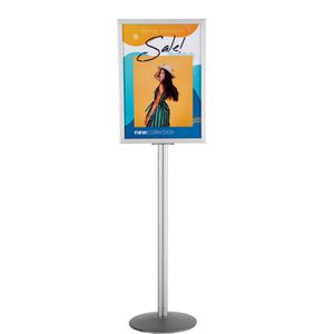 Update-Displays Infoständer aus Aluminium, silber, A1, 180 cm Höhe, beidseitig