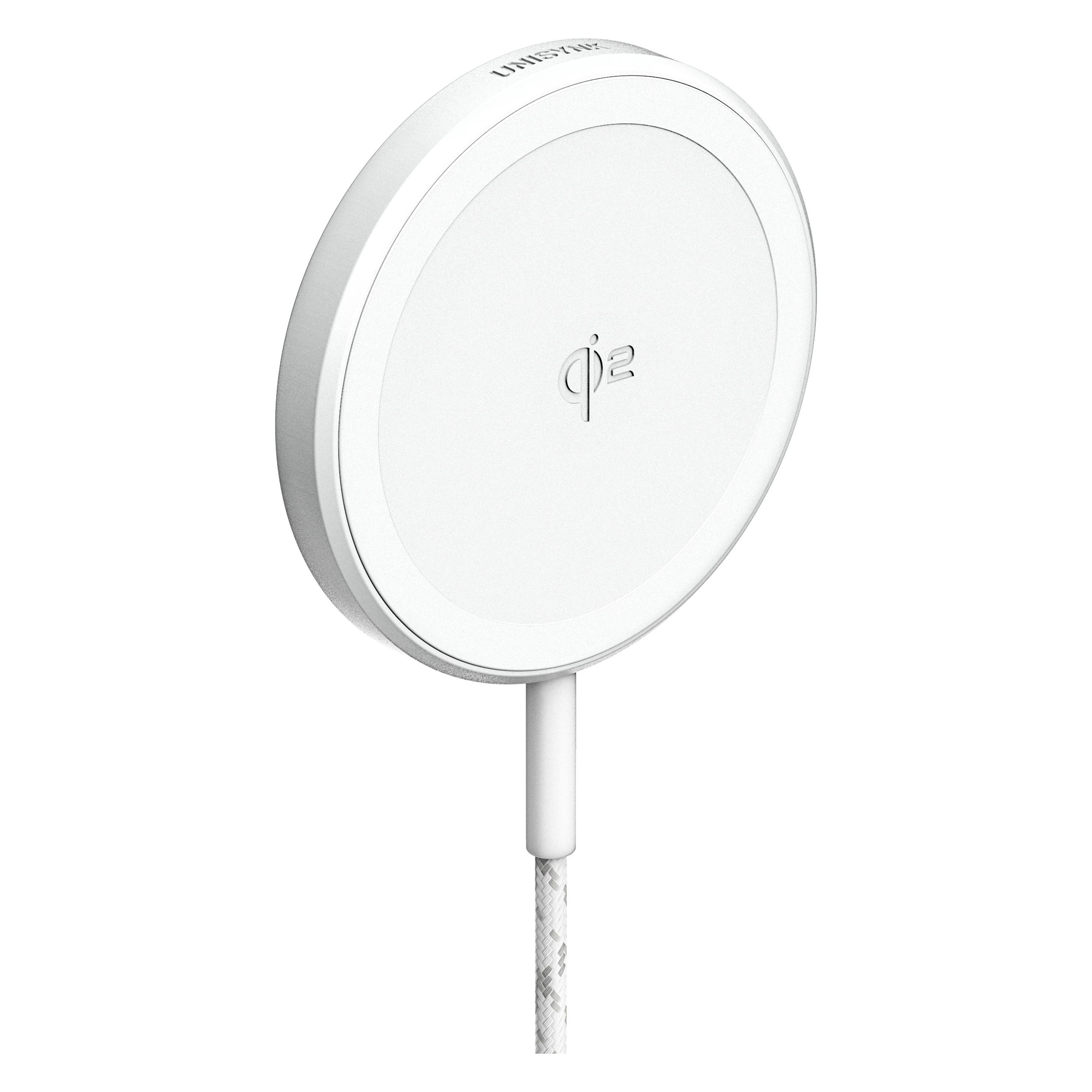Unisynk Magnetic Wireless Charger Qi2, 15W, White 2m (15 W) (10438)