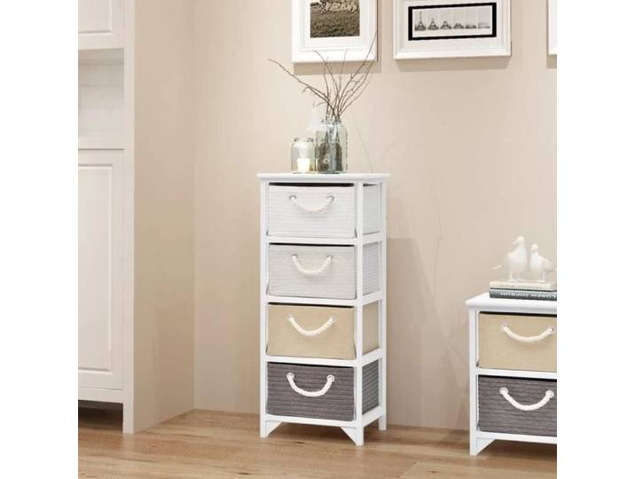 Armoire de rangement JILL - Bois - 4 tiroirs - Style Campagne