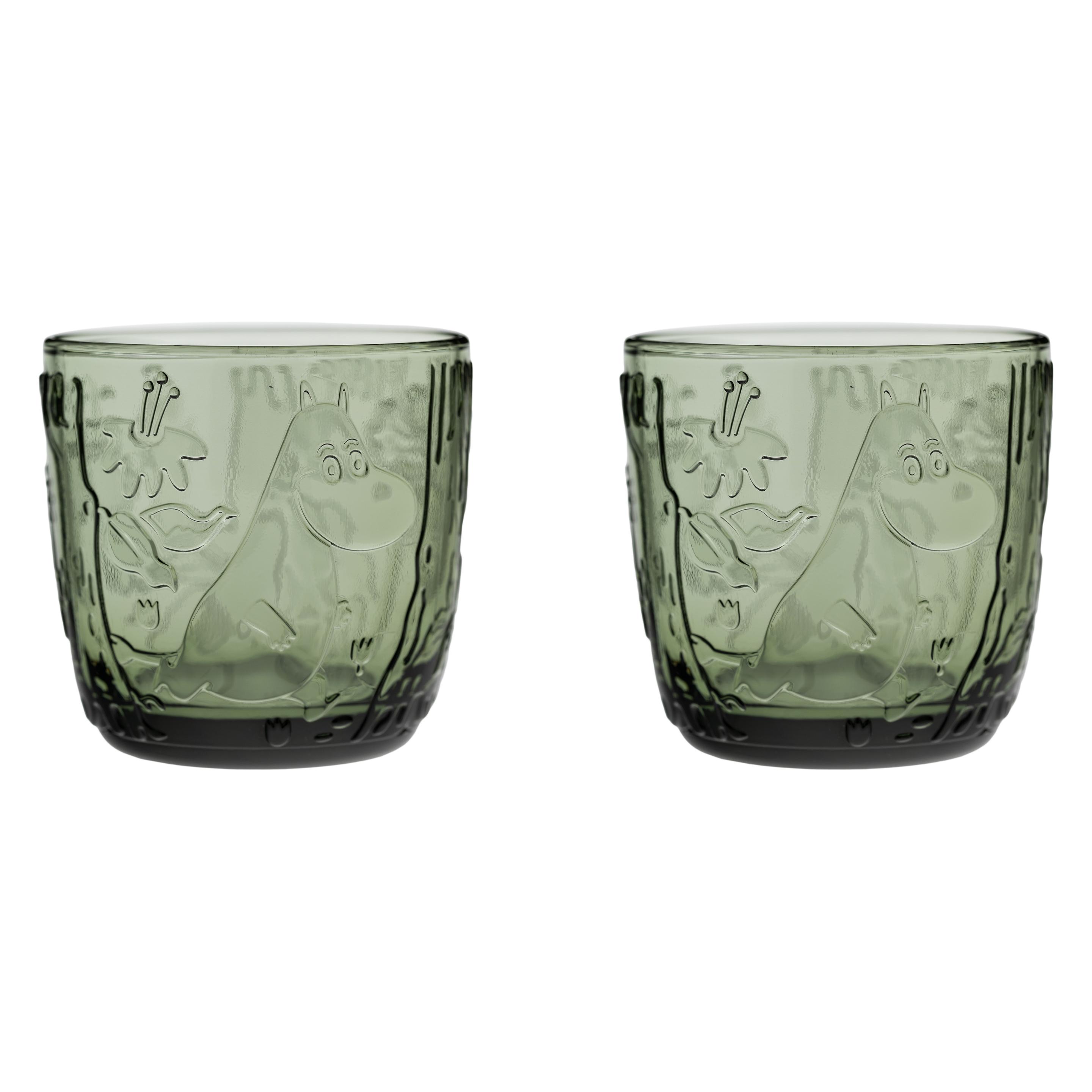 Moomin 28 cl - Glas - Pine Green (0.03 l, 2x) (49201372)