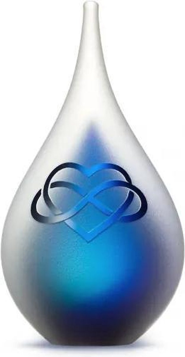 Urnencenter Mini Urn Frosted Infinity Blauw voor mensen of dieren