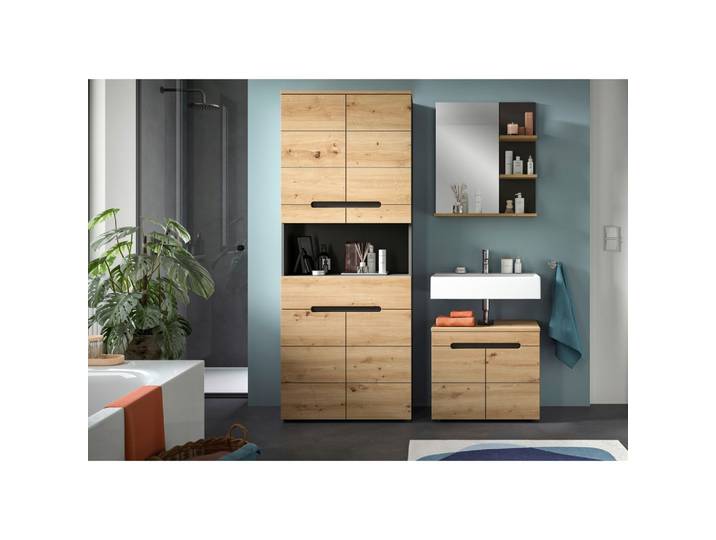 Badezimmer Canu 3-tlg. ca. 139 cm Eiche/Grau
