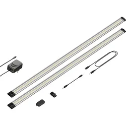 ledscom.de LED Unterbau-Leuchte Siris, Touch-Dimmer, flach, je 90cm, je 1044lm, weiß, 2er Set