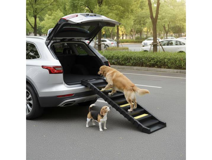PawHut Rampe Pliante 154cm Antidérapante pour Chiens Noir