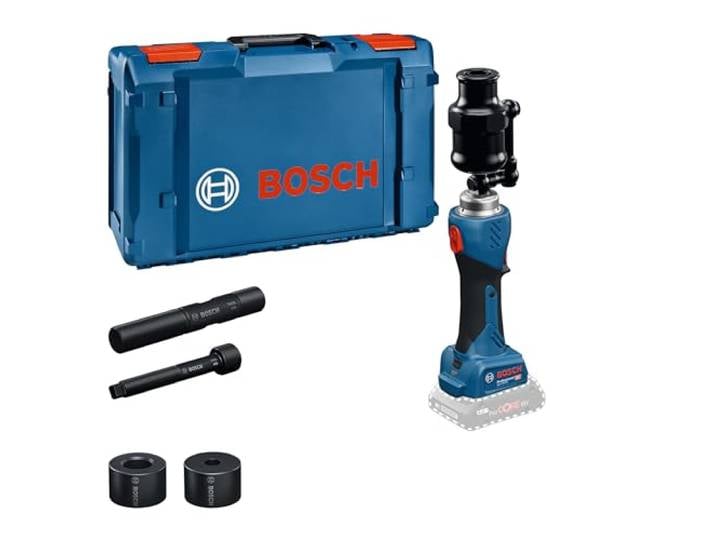 Bosch PRO Poinçonneuse hydraulique sans-fil GLH 18V-60 Poinçonneuse hydraulique 18V : Grands intervalles de maintenance et accessoires de qualité GLH 18V-60 solo XL-Boxx