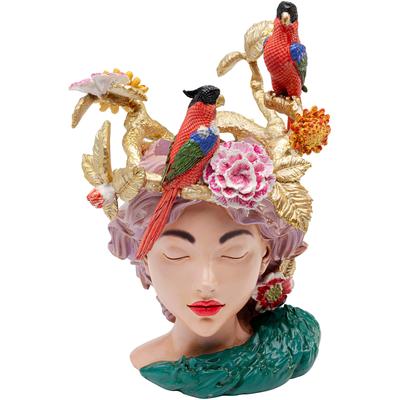Dekovase KARE DESIGN "Paradise Lady 35cm", bunt (mehrfarbig), B:24cm H:34cm T:20cm, Polyresin (Kunststein), Vasen
