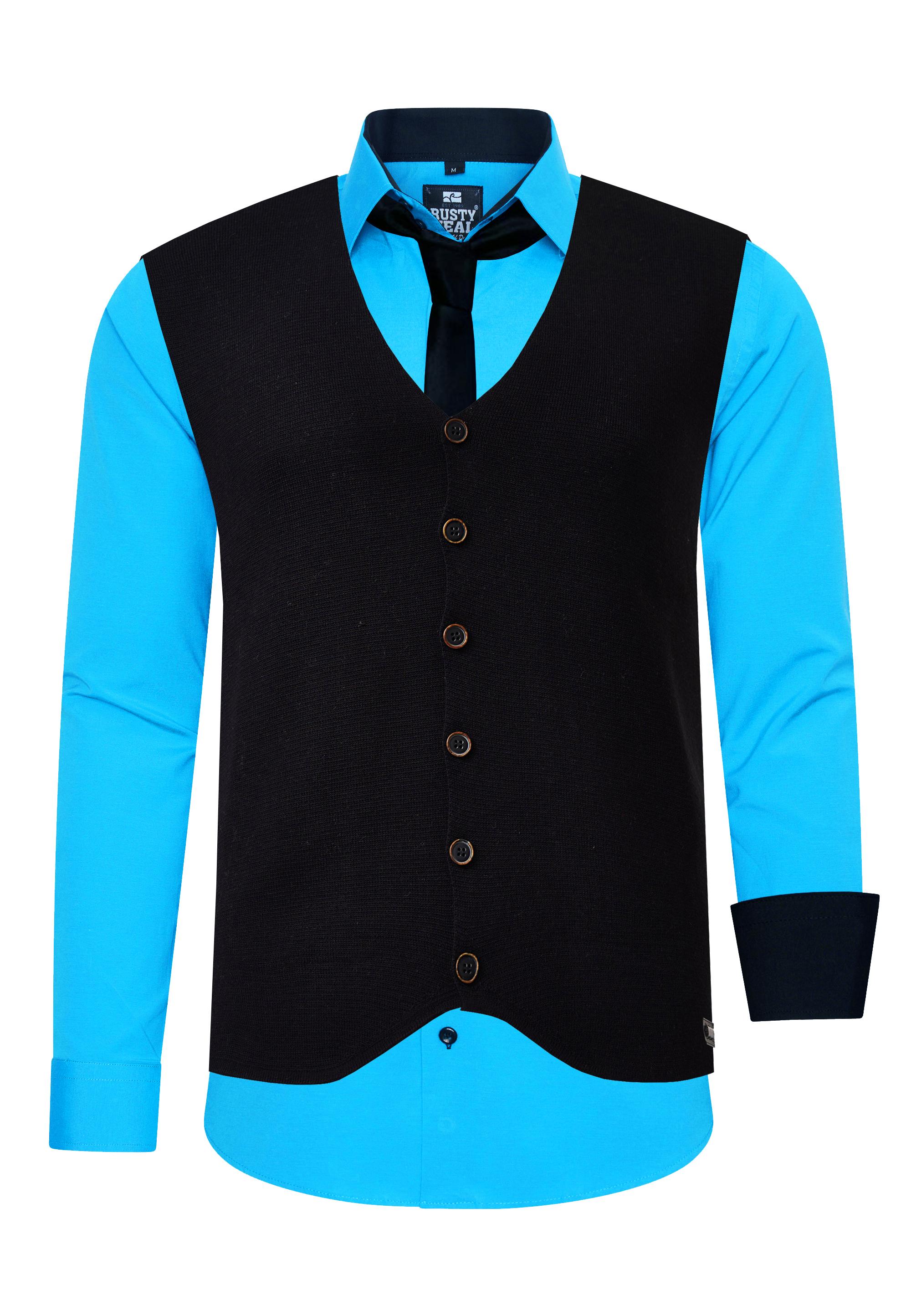 Shirt with vest and tie set of 3