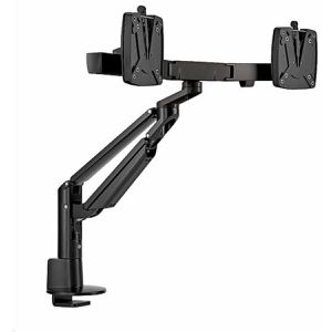 Novus Monitorhalterung Clu Plus X2, VESA 75x75 & 100x100 mm, für Tisch, höhenverstellbar, drehbar, bis 27 Zoll, 2 Monitore