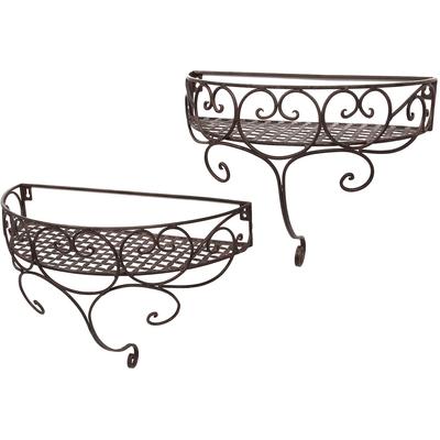 Deko-Wandregal AMBIENTE HAUS "Wandregal-Set - antikbraun", braun (antikbraun), B:45cm H:34cm T:20cm, Metall, Regale