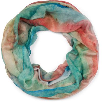 Loop STYLEBREAKER "Loop Aquarell Farbverlauf", Damen, rot (rot, grün, blau), Obermaterial: 100% Viskose CV., Modisch, Modetücher Loop