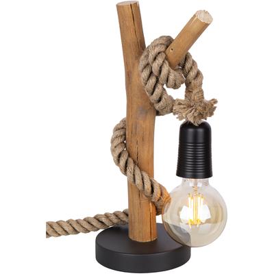 NOWA Tischleuchte "NERIDA", braun (naturfarben), 1 Stk., Leuchten, Tischlampe/Holz/Hanf/naturgewachsen, Tischleuchte