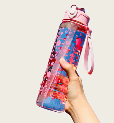 Inspire Essentials Large Capacity Sports Water Bottle Leak Proof Fitness Travel Drink Bottle pink A