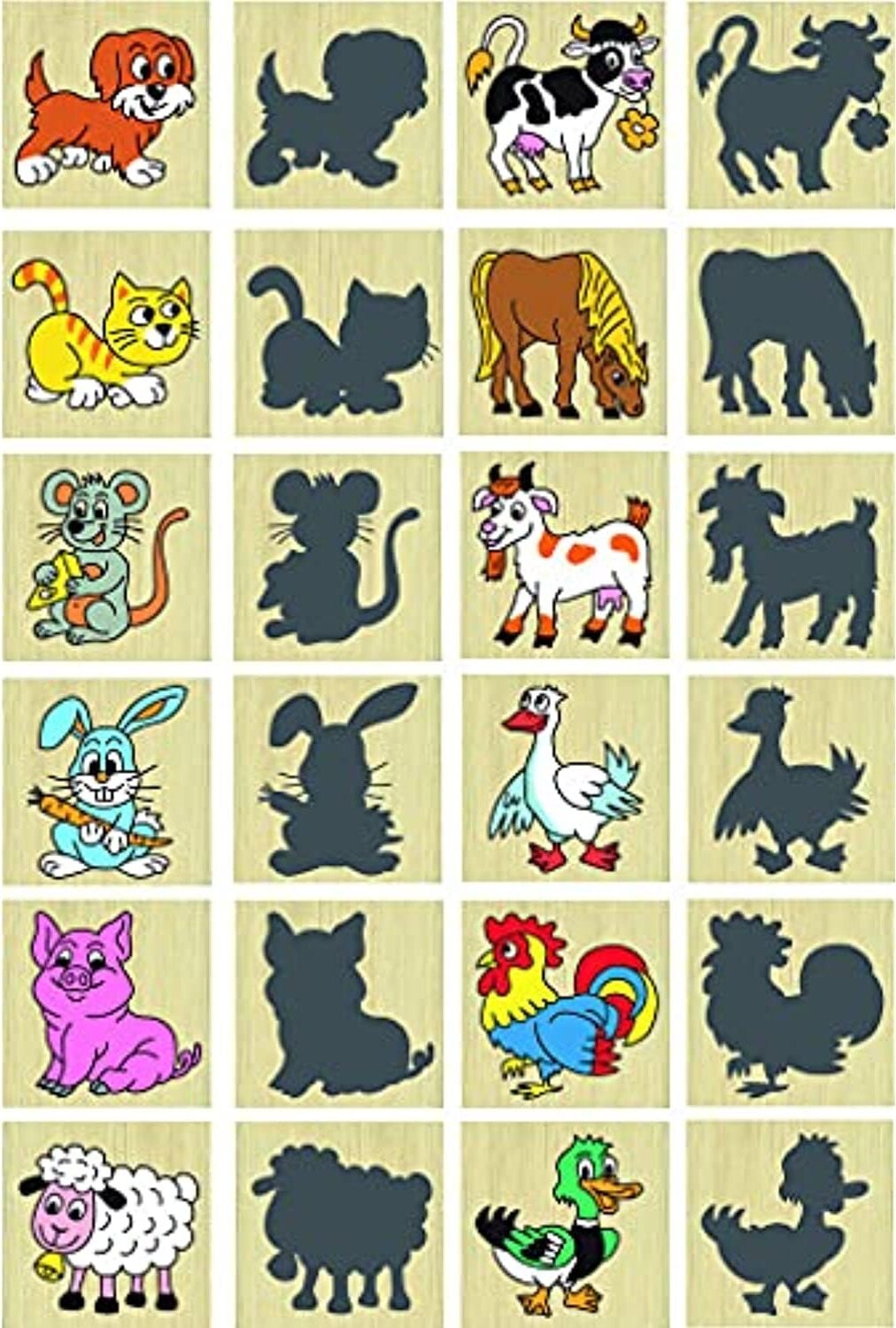 Detoa Memoryspel met dieren en hun schaduwen