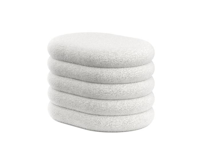 Sitzhocker Teddy PILL mit Stauraum 59 x 45 x 40 cm weiss
