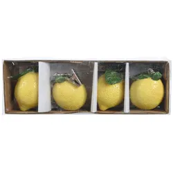 Decoris 4 Tischdeckenbeschwerer Zitrone 16x5x4cm Keramik Tischdeckengewichte Gewichte zum Beschweren Tischdecken Beschwerer Tischtuchhalter Tischtuchgewichte