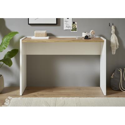 Konsole HOME AFFAIRE "CiTY/GiRON, Konsolentisch, Schminktisch, Schreibtisch, Beistelltisch", weiß (weiß, wotan eiche dekor), B:120cm H:78cm T:40cm, Sideboards, in zwei Farben erhältlich, abgesenkte Tischplatte