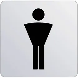 KEUCO PLAN Türschild Symbol Herren, zum Kleben, verchromt, 14967010000