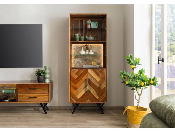 Standregal Altholz 70x40x186 natur lackiert AVIGNON #125
