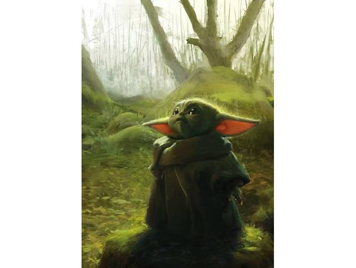 Komar Star Wars Vlies Fototapete - Mandalorian Grogu Acrylic - Größe: 200 x 280 cm (Breite x Höhe) - Baby Yoda, Kindertapete, Kinderzimmer, Tapete - IADX4-018