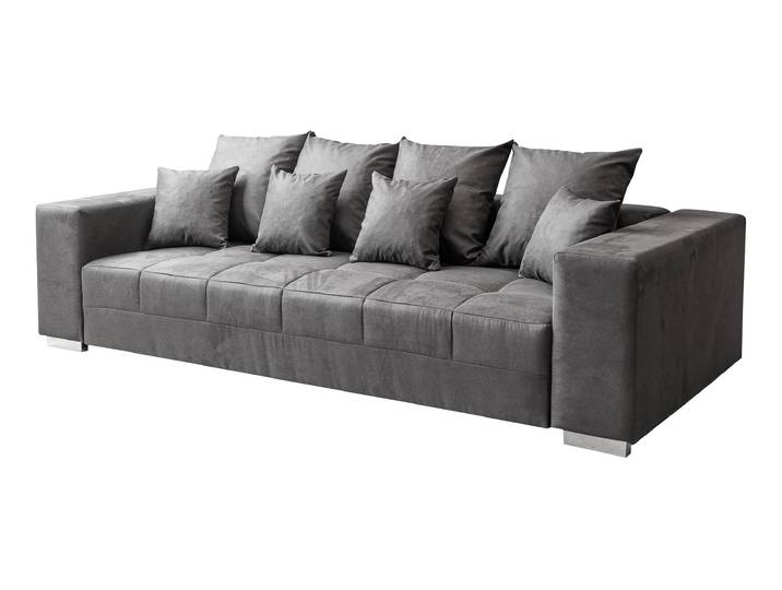 Big Sofa grau Vintage - Microfaser - 254 cm- BORNEO