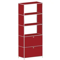 viasit Aktenregal »System 4« schmal rot, 77.9x193.1x40.4 cm