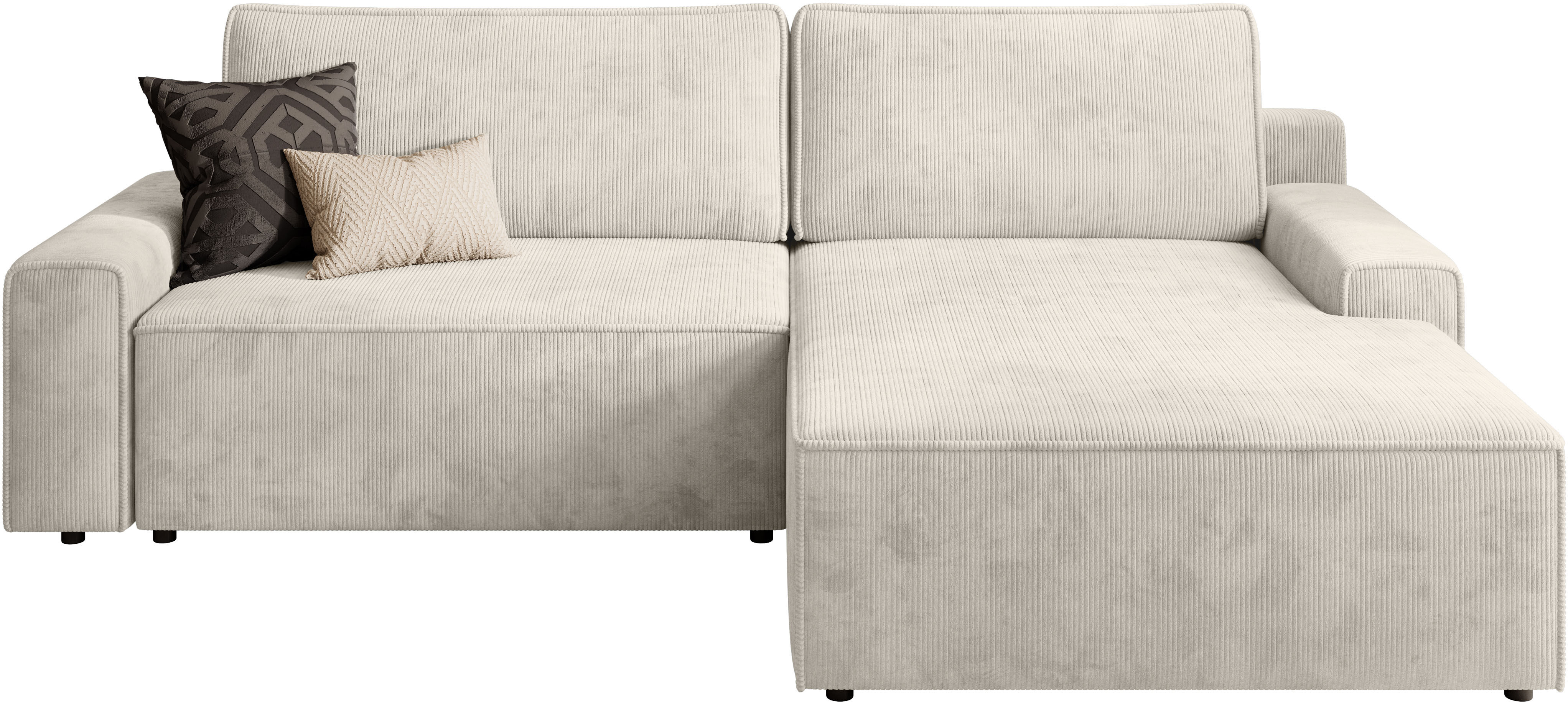 Ecksofa TRENDMANUFAKTUR "Challenge, Schlafsofa mit Bettkasten, Couch in L-Form, Breite 245 cm", beige (cannoli cream), B:246cm H:98cm T:168cm, 88% Polyester / 12% Nylon, Sofas, Ecksofa, Recamiere beidseitig montierbar, auch in trendigem Cordstoff cannoli 