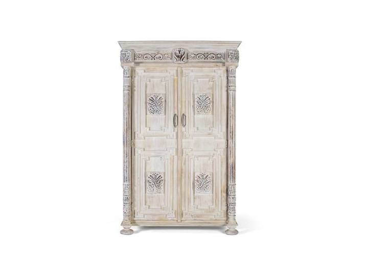 Armoire - Giner y Colomer - Bois de manguier - Blanc vieilli - 2 portes - 203x120x50 cm