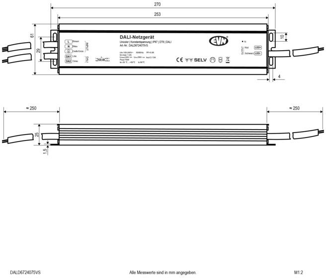 EVN Récepteur variateur DALI avec alimentation DALD6724075VS (DALD6724075VS)