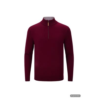 Strickpullover ATELIER GARDEUR "Atelier GARDEUR Pullover", Herren, Gr. L, bordeaux melange, Pullover Strickpullover, mit Zipper