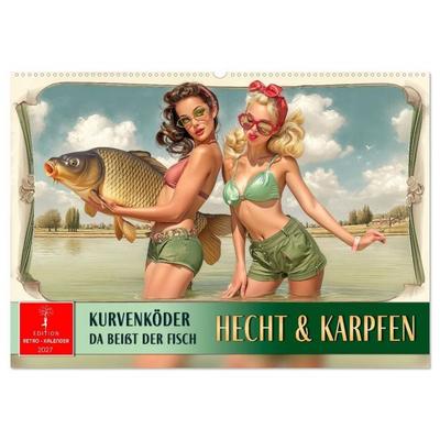 Hecht und Karpfen - Kurvenköder, da beißt der Fisch (Wandkalender 2027 DIN A2 quer), CALVENDO Monatskalender