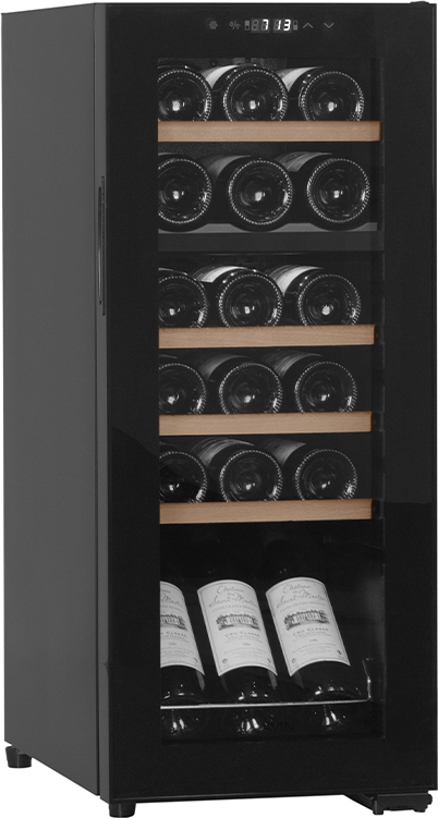 Freistehender Weinkühlschrank - Northern Collection 18 Black | Zwei Temperaturzonen 5 bis 18°C| Kompressorkühlung | Kapazität 18 Flaschen | 2 Zonen