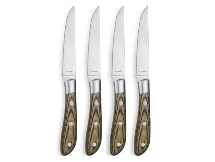 Amefa Achille Bois de pakka - Coffret de 4 couteaux steak
