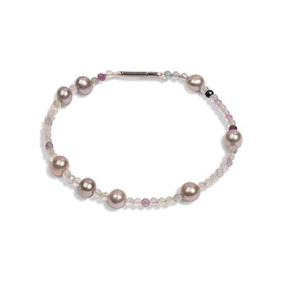 Perlenarmband DI PERLE, bunt (weiß), Armbänder, Damen, diperle_18,5, Edelstahl Perlen, Edelstahl, Perlen, Perlenarmband