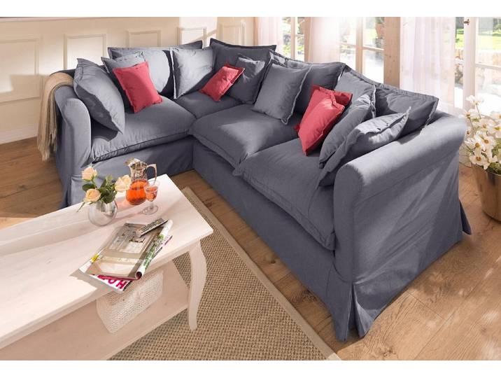 Home affaire Ecksofa Luise L-Form, mit vielen losen Kissen und abnehmbarer Husse
