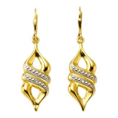 Paar Ohrhänger FIRETTI "Schmuck Geschenk Gold 333 Ohrschmuck Patentbrisur", gold (gelbgoldfarben, weißgoldfarben, wweiß), Ohrringe, Damen, 0,01, 0,01 P3 = leicht erkennbare Einschlüsse, Diamanten Gelbgold 333, Diamanten, Gelbgold 333, mit Diamant