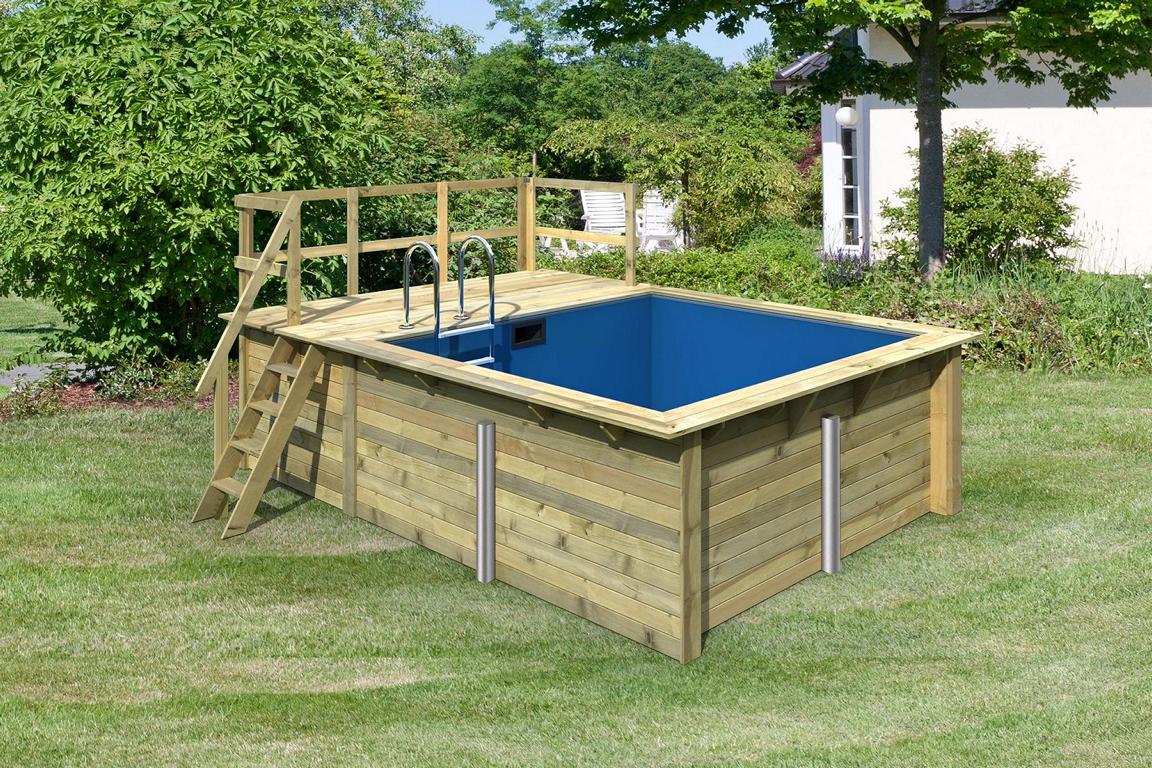 KARIBUHOLZT Pool Rechteck 44mm Größe 1 KDI Terrasse A 350x320cm 16905368