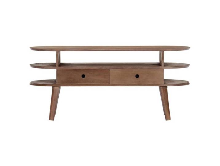 Moderne Meuble TV BURKE TABLE TV/HIFI 110x35x50 cm Bois d'acacia solide AA2244