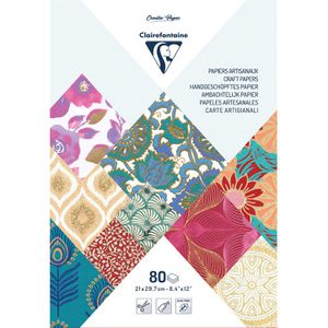 Clairefontaine Motivpapier 95218C, Papiere aus aller Welt, farbig sortiert, A4, 90 g/m², Folienveredelung, 80 Motive, 80 Blatt