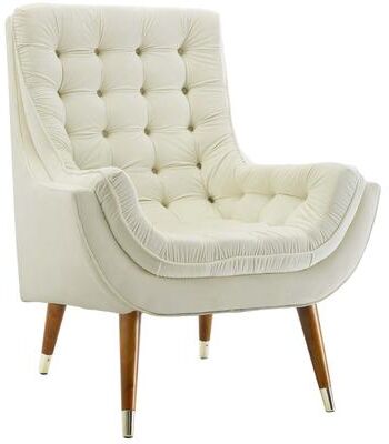 Modway Suggest Button Tufted Upholstered Velvet Lounge Chair, Gray