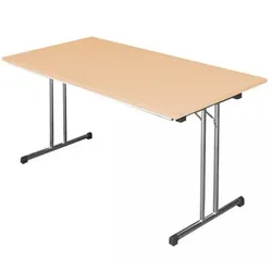 Lüllmann Klapptisch,T-Fuß, 750 x 1800 x 800 mm, chrom/buche