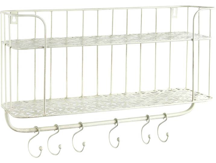 Küchenregal LOCKER Regal mit 2 Ebenen , weiss (weiß), B:50cm H:34cm T:16cm, Metall, Regale, Küchenregal, Breite ca. 50 cm