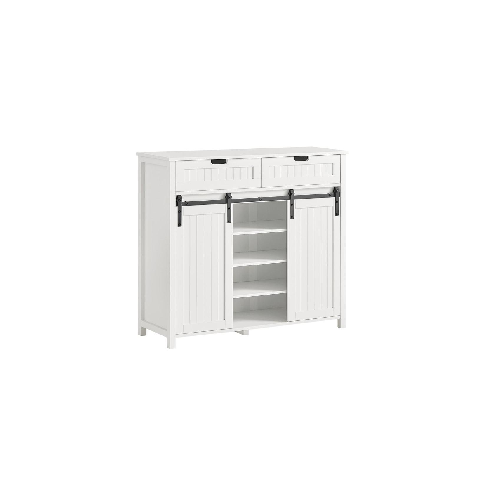 SoBuy Schuhschrank mit Schiebetüren Weiß 104x35x93cm Modern