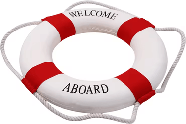 Inspire Picks Mediterranean Nautical Lifebuoy Wall Decor Coastal Living Room Ornament red A